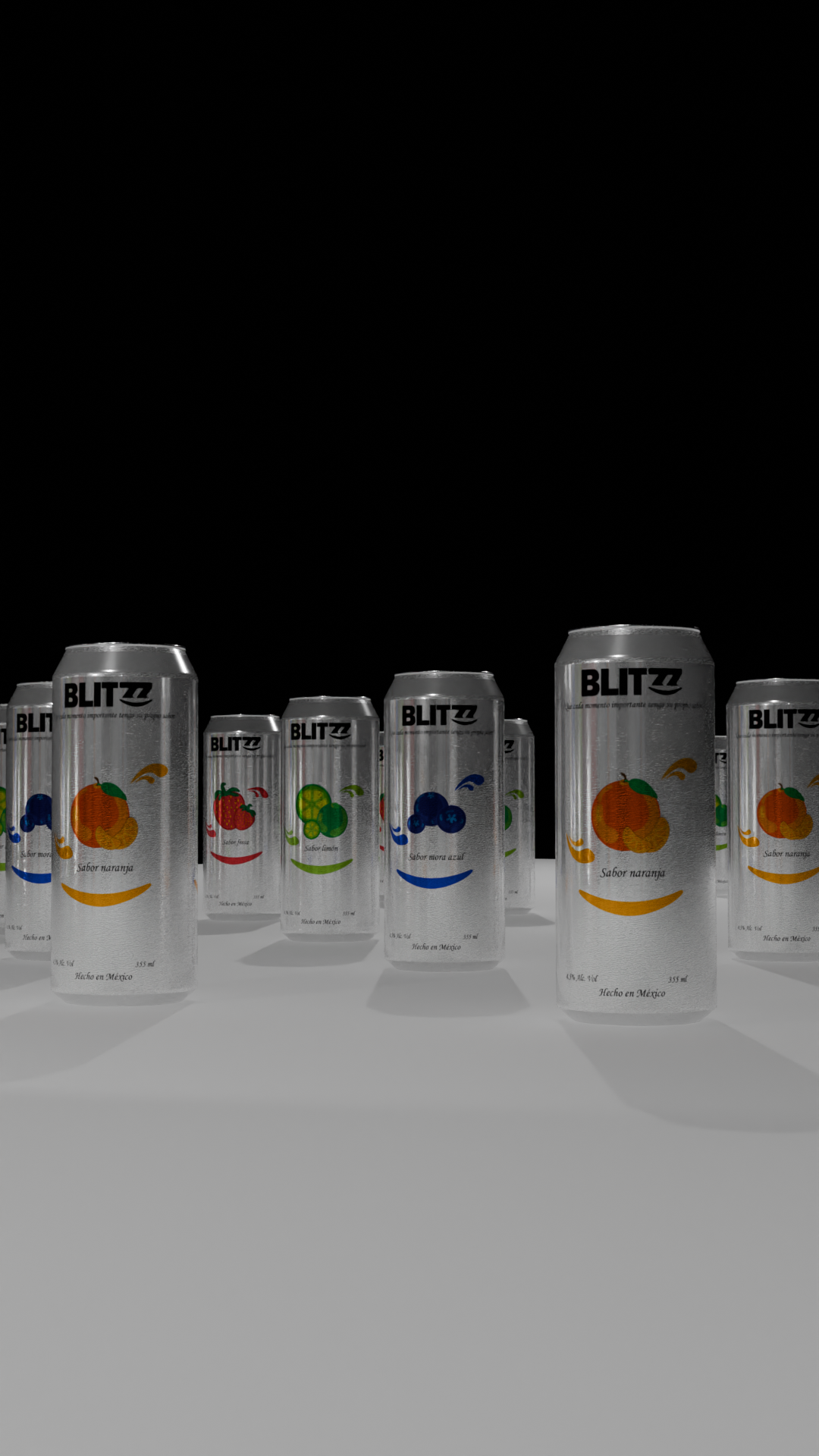 Diseño y modelado 3D de las bebidas BLITZZ